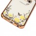 Samsung Galaxy S5 - Secret Garden Floral and Butterfly Bling Rhinestone Electroplated Clear Soft TPU Protective Phone Cover Case - Gold and Yellow Flower